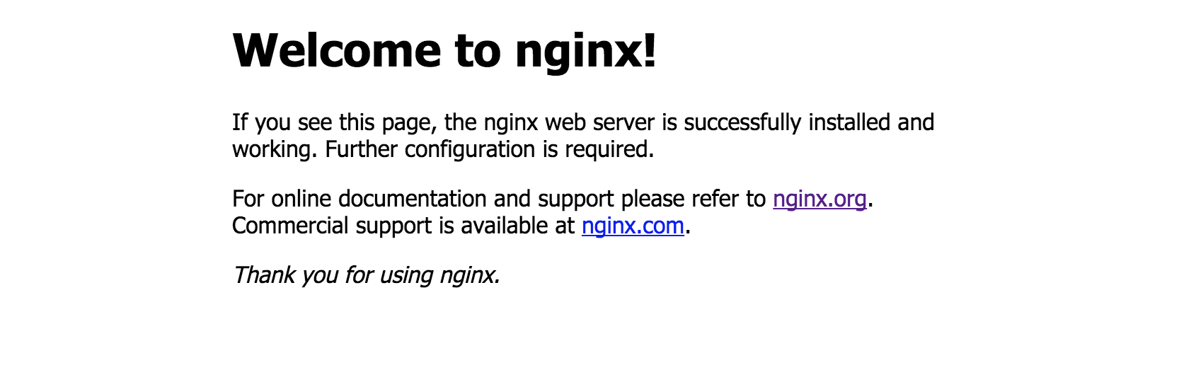 Welcome to nginx page