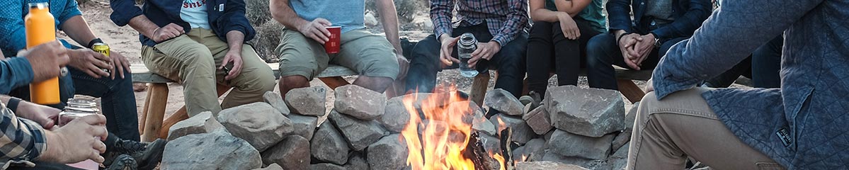 Friends around a campfire